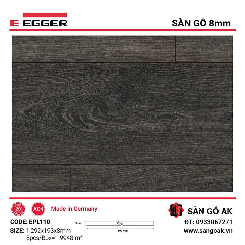 Sàn Gỗ Công Nghiệp Đức Egger 8mm EPL110